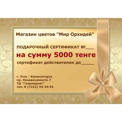 Подарочный сертификат на «5000»
